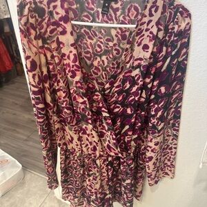 Aqua Pink and Cream Animal Print Romper